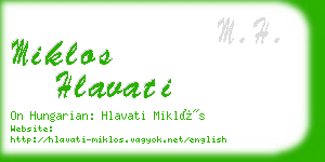 miklos hlavati business card